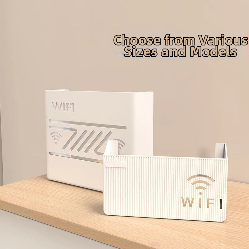 Кутия за съхранение за стенен монтаж, безжична Wi-Fi телевизионна приставка, рутер, кутия за съхранение без перфориране, монтирана на стена
