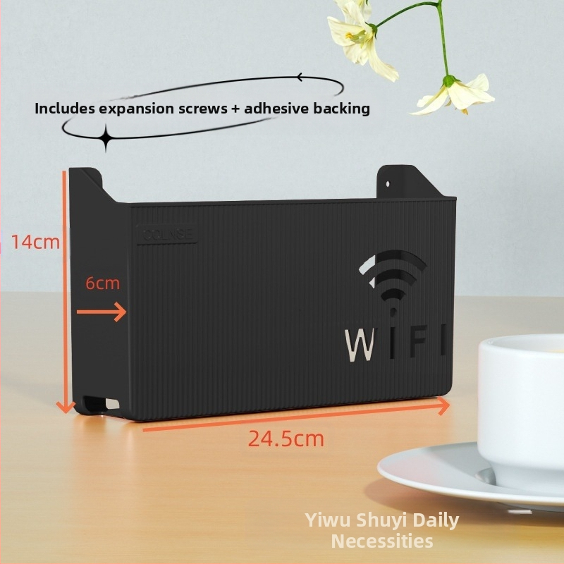 Pie sienas stiprināma uzglabāšanas kaste bezvadu wifi TV dekoderis maršrutētāja plaukts necaurduroša uzglabāšanas kaste pie sienas stiprināma