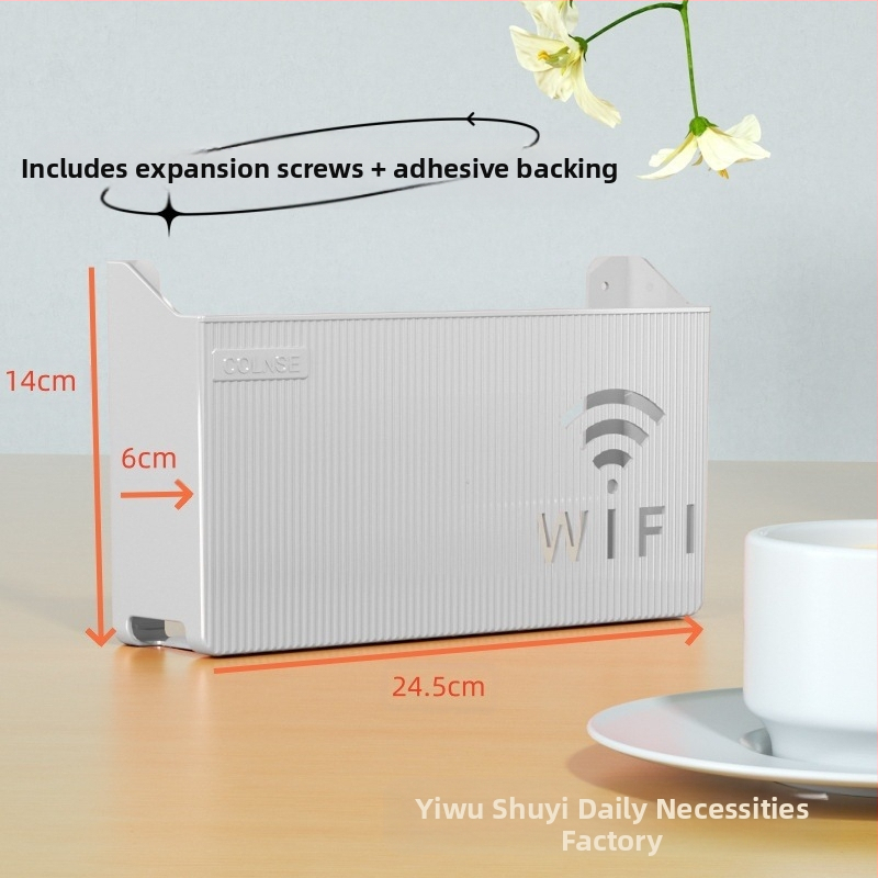 Pie sienas stiprināma uzglabāšanas kaste bezvadu wifi TV dekoderis maršrutētāja plaukts necaurduroša uzglabāšanas kaste pie sienas stiprināma