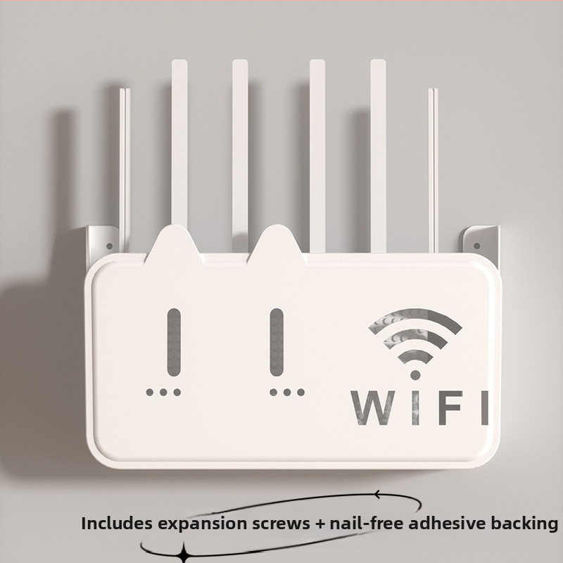Pie sienas stiprināma uzglabāšanas kaste bezvadu wifi TV dekoderis maršrutētāja plaukts necaurduroša uzglabāšanas kaste pie sienas stiprināma