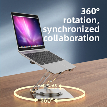 Sülearvuti alus, vertikaalne kõrgendusriiul, 360-kraadine pöörlemine, reguleeritav tõsteklamber, 18-tolline mängusülearvuti lauaarvuti