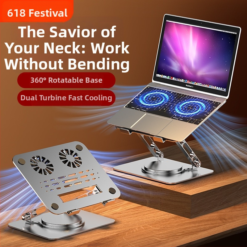 Sülearvuti alus, vertikaalne kõrgendusriiul, 360-kraadine pöörlemine, reguleeritav tõsteklamber, 18-tolline mängusülearvuti lauaarvuti