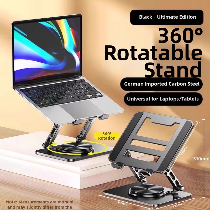 Sülearvuti alus, vertikaalne kõrgendusriiul, 360-kraadine pöörlemine, reguleeritav tõsteklamber, 18-tolline mängusülearvuti lauaarvuti