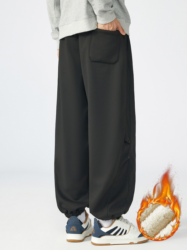 XL-6XL ypač didelių dydžių žieminės avikailio vilnos laisvalaikio kelnės vyriškos, didelių pirštų, storos, laisvos, plius dydžių berniukiškos