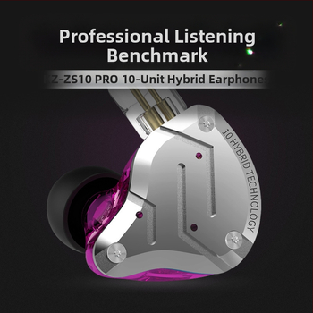 KZ-ZS10 PRO fém fülhallgató, gyűrűs vas, 10 egység, mozgó vas, HiFi fülhallgató, fülbe helyezhető mobil gamer fülhallgató