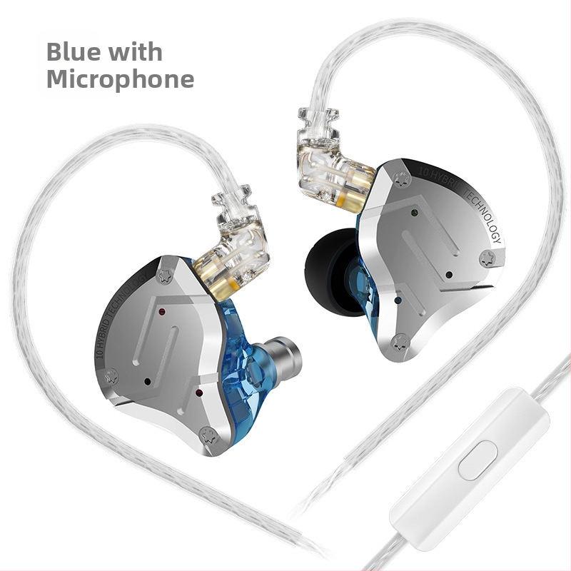 KZ-ZS10 PRO fém fülhallgató, gyűrűs vas, 10 egység, mozgó vas, HiFi fülhallgató, fülbe helyezhető mobil gamer fülhallgató