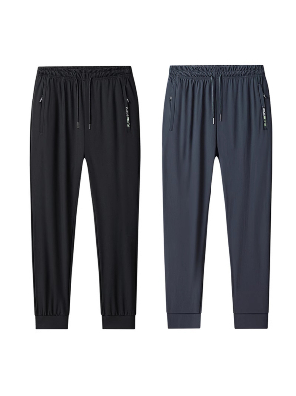 Suvised õhukesed jääsiidist püksid meeste välistingimustes kasutatavad spordipüksid, jääsiidist kiiresti kuivavad sirged püksid, pluss-suuruses meeste püksid