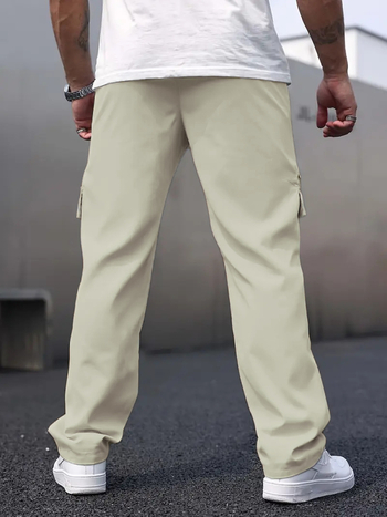 Vīriešu ikdienas bikses ar rāvējslēdzēju, viltotām kabatām, 2025. gada sprādzienu modes tendence, taisnas bikses, pārrobežu Eiropas kods, plus izmēra