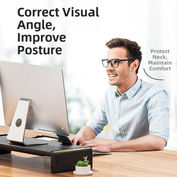 Oimaster Monitor Ανυψωμένη επέκταση USB Πτυσσόμενος υπολογιστής, επιτραπέζιος χώρος αποθήκευσης, ανυψωμένη βάση στήριξης