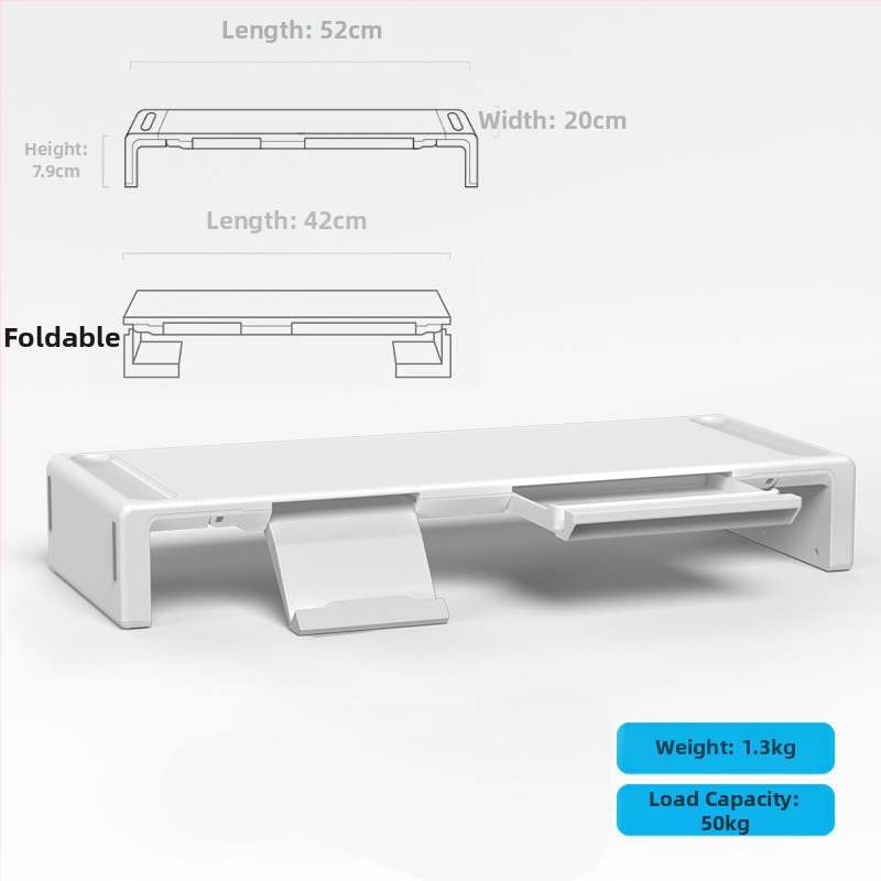 Oimaster Monitor Ανυψωμένη επέκταση USB Πτυσσόμενος υπολογιστής, επιτραπέζιος χώρος αποθήκευσης, ανυψωμένη βάση στήριξης