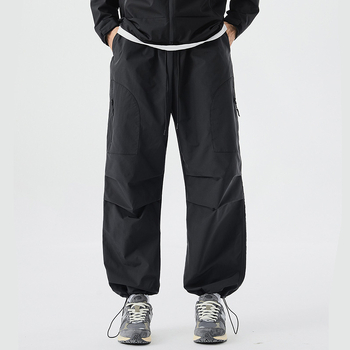 0XL-6XL Φθινοπωρινό Νέο Ανδρικό Παντελόνι Plus Size με Φαρδιά Πόδια, Χαλαρό, Ίσιο Παντελόνι Plus Size Casual Παντελόνι για Άνδρες