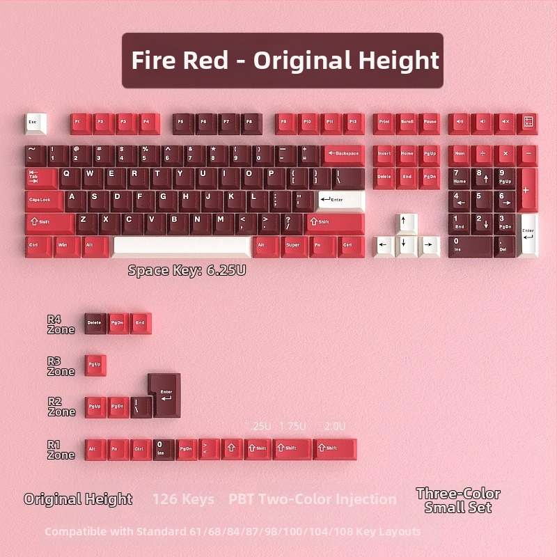 Cloud Lake'i labidaga Q Macaron kolmevärviline võtmekate, väike, täiskomplekt 126 võtit, PBT materjalist, kahevärviline sissepritse, kulumiskindel ja vastupidav