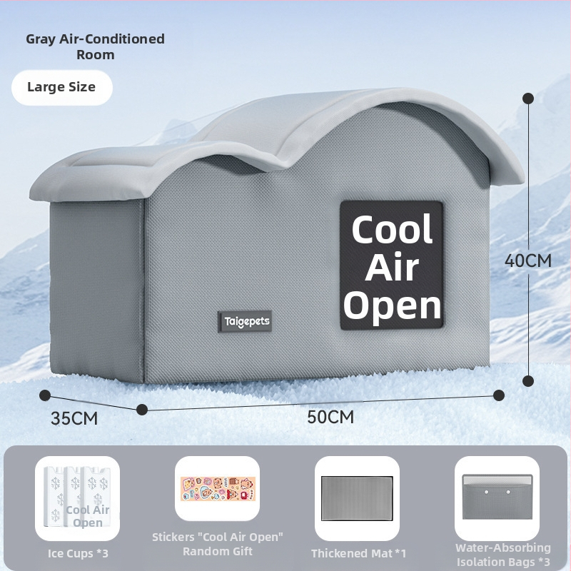 Kassile mõeldud konditsioneeriga majakassipesa, suvine jahutav majakass, suvine lemmikloom, nelja aastaaja universaalne iglu, väikese koera magamiskott