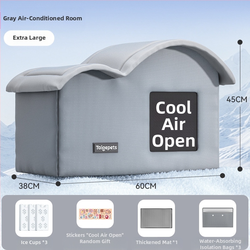 Kassile mõeldud konditsioneeriga majakassipesa, suvine jahutav majakass, suvine lemmikloom, nelja aastaaja universaalne iglu, väikese koera magamiskott