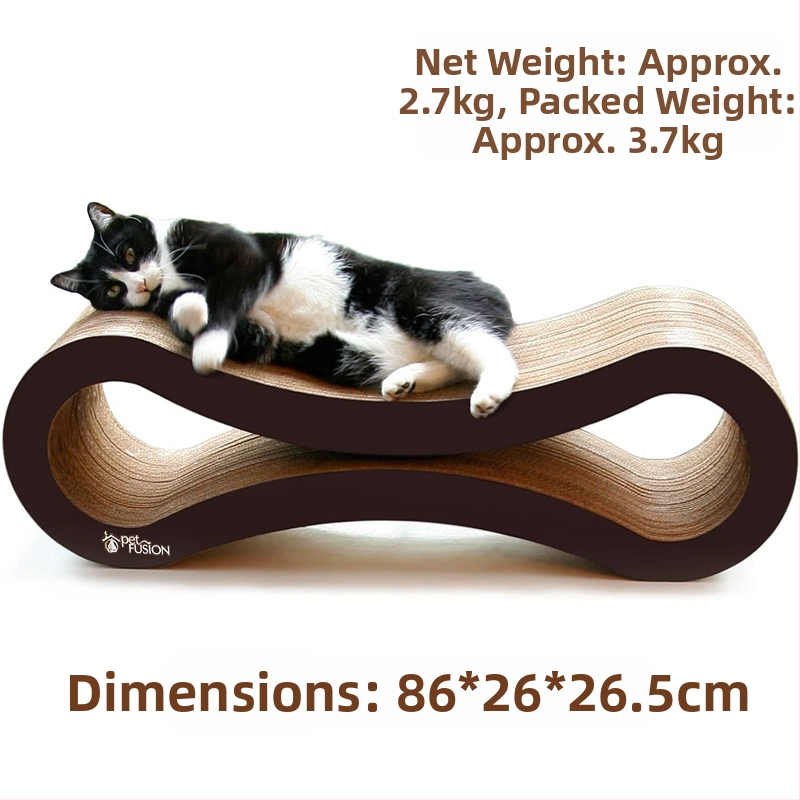 Petfusion astoņu rakstzīmju kaķu skrāpēšanas dēlis, liels kaķu kāpšanas rāmis, nodilumizturīgs, skrāpējumizturīgs kaķu gulta, šezlongs, kaķu spīle