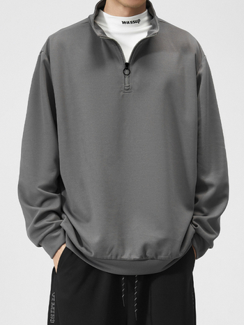 K53 Мъжки суитчър с голяма яка и стойка, пролетен, модерен, японски стил, плюс размер, дебел мъж, пуловер, тънък, с дълъг ръкав