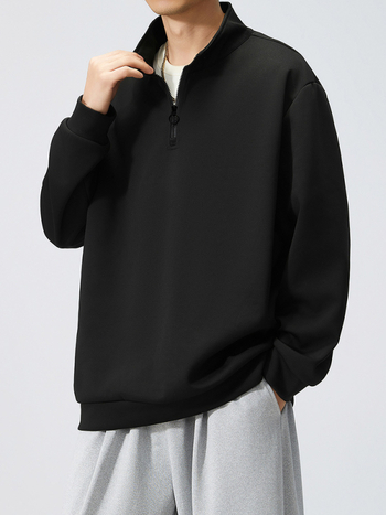 K53 Мъжки суитчър с голяма яка и стойка, пролетен, модерен, японски стил, плюс размер, дебел мъж, пуловер, тънък, с дълъг ръкав