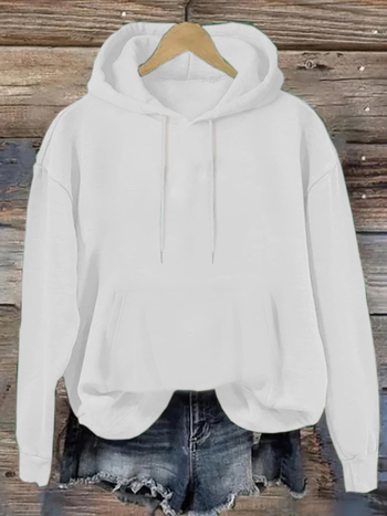 Piiriülese Euroopa ja Ameerika mustriga trükitud kotiga kapuutsiga dressipluus