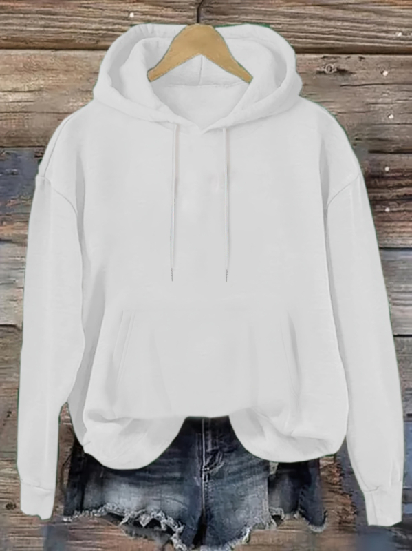 Piiriülese Euroopa ja Ameerika mustriga trükitud kotiga kapuutsiga dressipluus