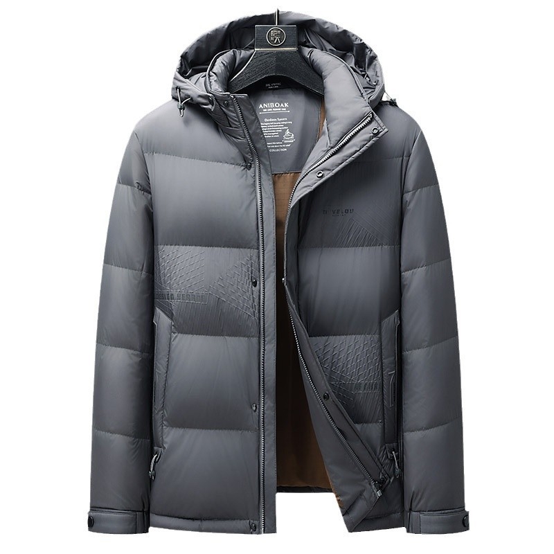 2024 m. žiemos naujas vyriškas pūkinis švarkas plius dydžio madingas nuimamas kepuraitės pūkinis švarkas šiltas paltas