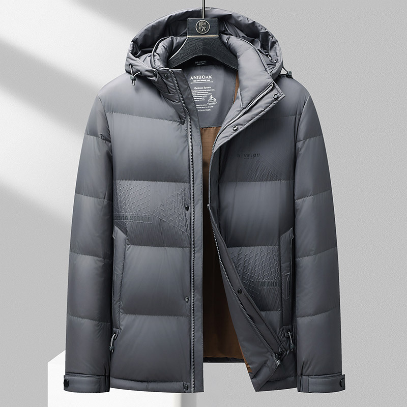 2024 m. žiemos naujas vyriškas pūkinis švarkas plius dydžio madingas nuimamas kepuraitės pūkinis švarkas šiltas paltas