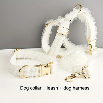 Νέο δαντελένιο γιλέκο για κατοικίδια, κολάρο σκύλου, γάμος σκύλου, διασυνοριακή προμήθεια, κολάρο σκύλου, λουρί σκύλου, ένα κομμάτι που μπορεί να χαραχθεί