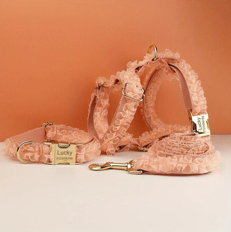 Uus pitsist lemmikloomavest koerakaelarihm koertele, pulmadeks, piiriüleseks pakkumiseks, koerakaelarihm, ühes tükis, graveerimist saab teha