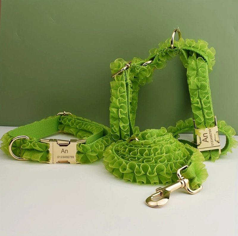 Uus pitsist lemmikloomavest koerakaelarihm koertele, pulmadeks, piiriüleseks pakkumiseks, koerakaelarihm, ühes tükis, graveerimist saab teha