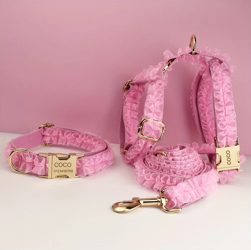 Uus pitsist lemmikloomavest koerakaelarihm koertele, pulmadeks, piiriüleseks pakkumiseks, koerakaelarihm, ühes tükis, graveerimist saab teha