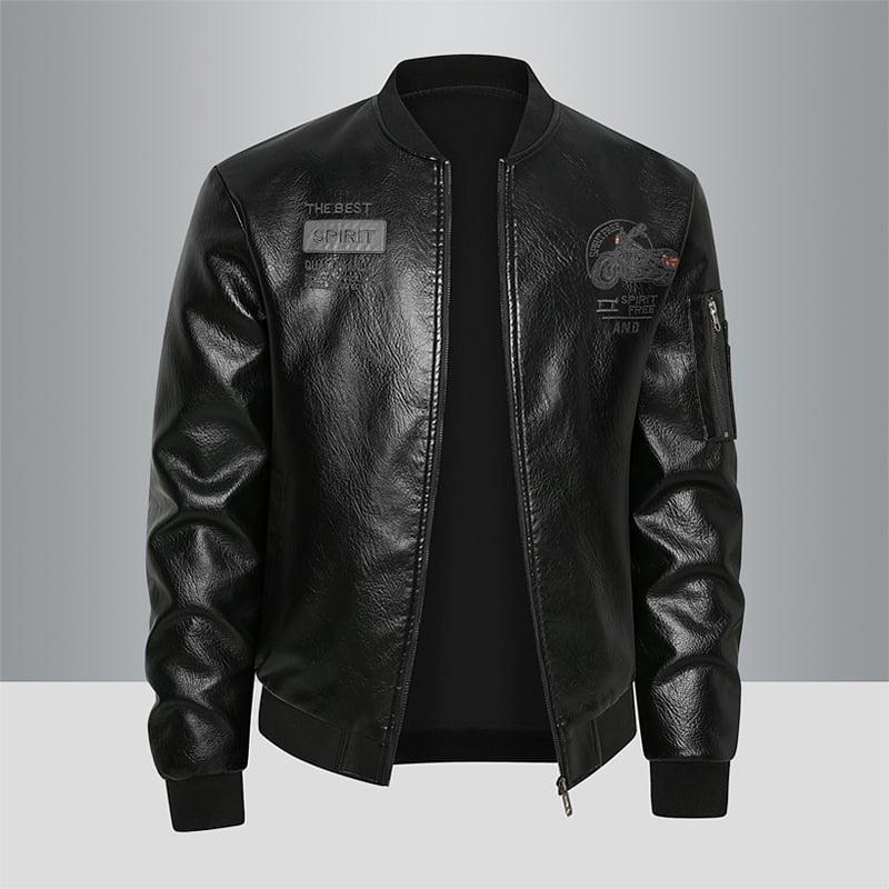 Comerț exterior 2025 primăvara și toamna motocicletă haină adolescent bărbați guler vertical PU jachetă windproof cald casual piele bărbați