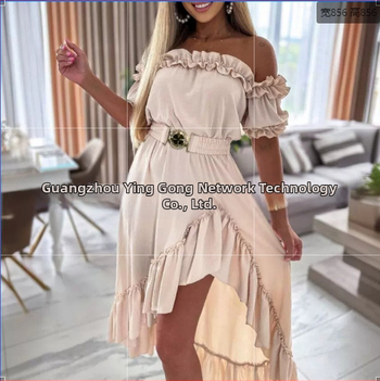 laos 82032# kevad/suvi 2024 uus ühesõnalise kraega ja ebakorrapärase äärega vööga kleit