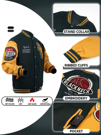 Ευρωπαϊκό και Αμερικανικό Μπέιζμπολ Μπουφάν Plus-Size για Άνδρες, Μοντέρνα Μάρκα Άνοιξης και Φθινοπώρου, Χαλαρά Ευέλικτα Ρούχα, Ins Cool Casual Μπουφάν