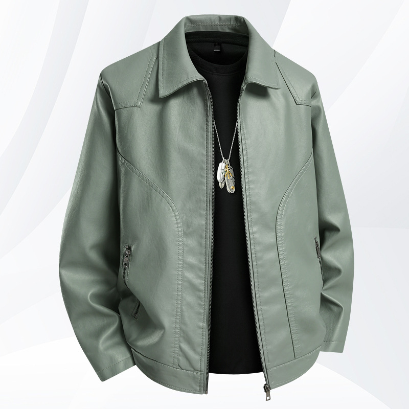 2025 m. Nauji odiniai drabužiai, vyriški jaunimo mados rudens ir žiemos ploni korėjietiško stiliaus gražūs vyriški mados paltai, odinė striukė vyrams