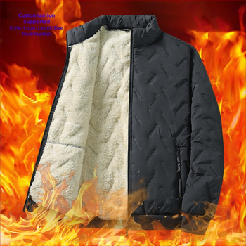 Határokon átnyúló téli új pamuttal bélelt férfi kabát vastagított meleg báránygyapjú pamuttal bélelt kabát lezser plus size pamuttal bélelt kabát középkorúaknak és időseknek