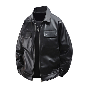 „Lei Jun“ to paties stiliaus didelių dydžių, madingų firminių PU odinių striukių vyriška, aukštos klasės pavasario ir rudens korėjietiško stiliaus odinė striukė su atvartu