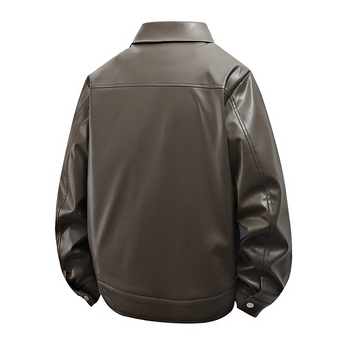 „Lei Jun“ to paties stiliaus didelių dydžių, madingų firminių PU odinių striukių vyriška, aukštos klasės pavasario ir rudens korėjietiško stiliaus odinė striukė su atvartu