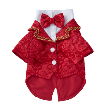 Есенни дрехи за кучета с плюшено мече, нови, с вратовръзка от полиестер, за домашни любимци, малка рокля