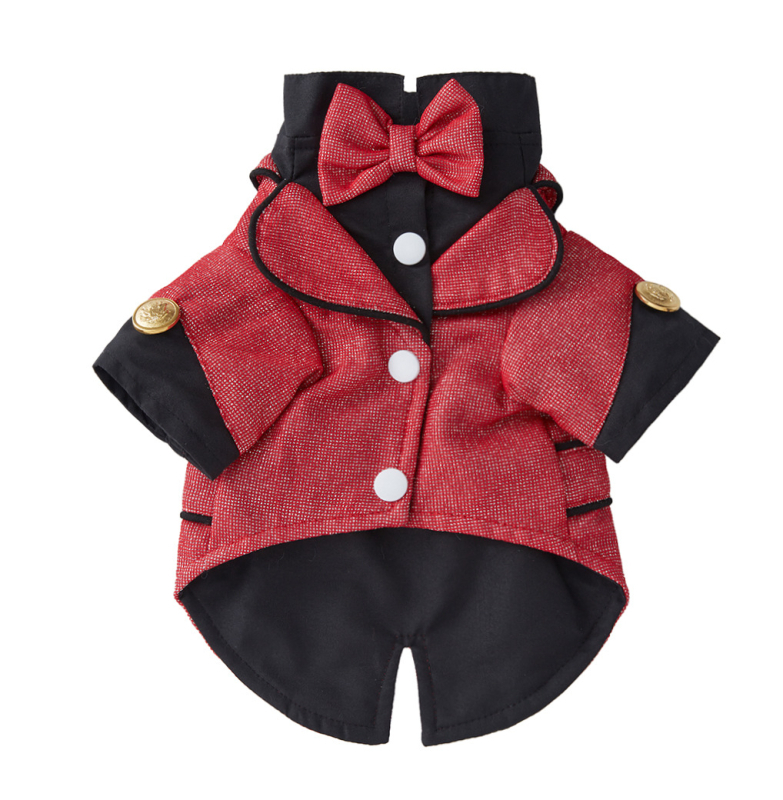 Есенни дрехи за кучета с плюшено мече, нови, с вратовръзка от полиестер, за домашни любимци, малка рокля