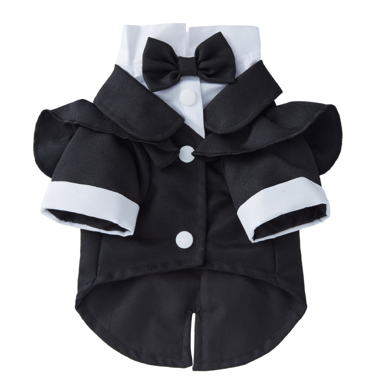 Есенни дрехи за кучета с плюшено мече, нови, с вратовръзка от полиестер, за домашни любимци, малка рокля