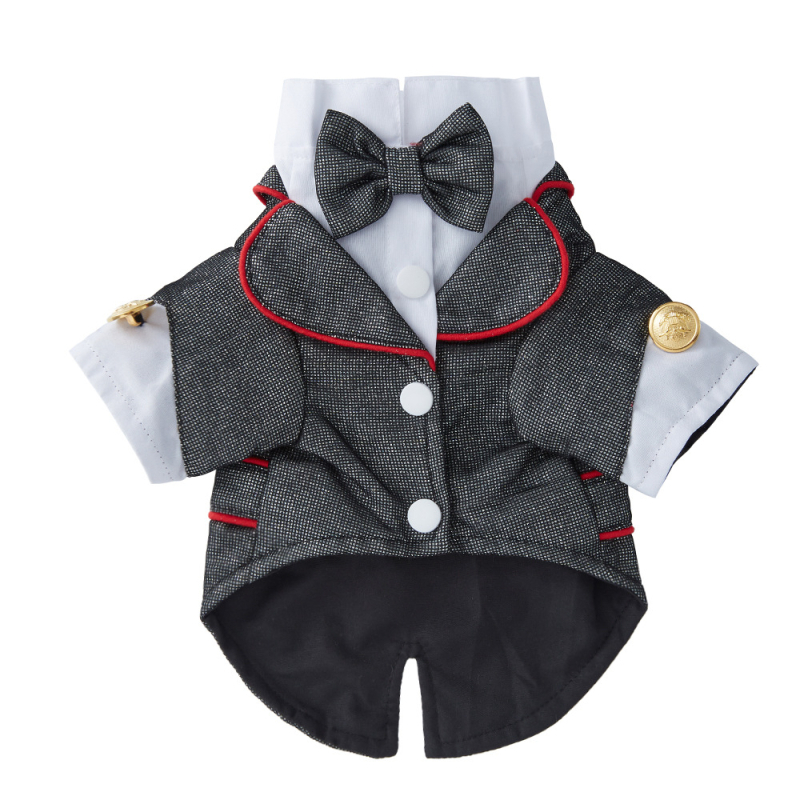 Есенни дрехи за кучета с плюшено мече, нови, с вратовръзка от полиестер, за домашни любимци, малка рокля