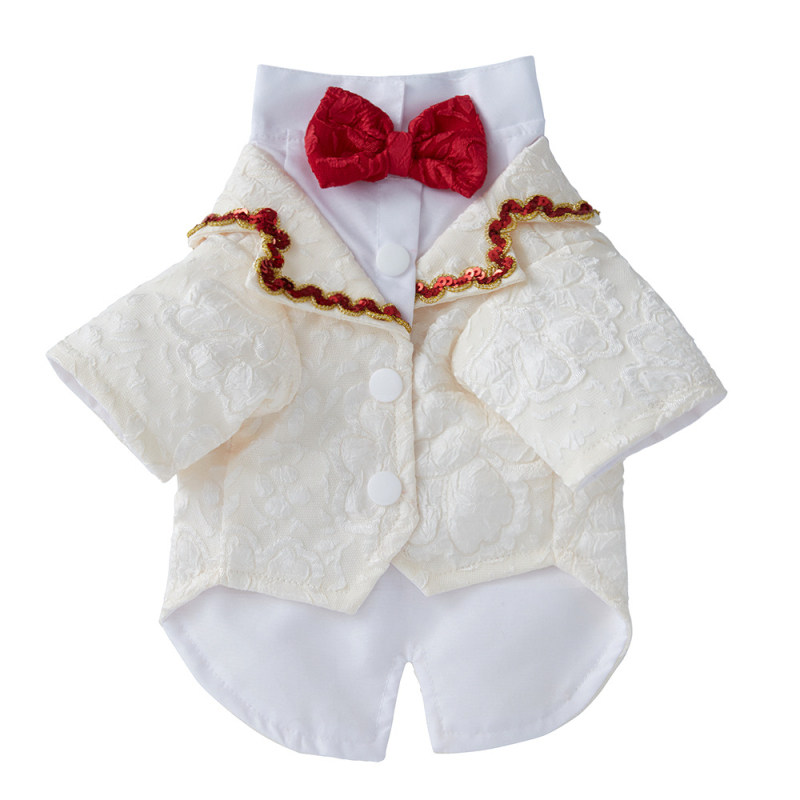 Есенни дрехи за кучета с плюшено мече, нови, с вратовръзка от полиестер, за домашни любимци, малка рокля