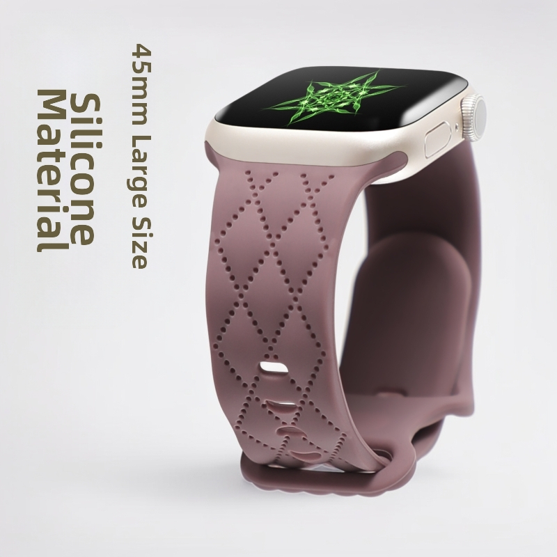 iWatchi kellarihm Apple Watch S9 autole, joone tekstuuriga, s10/ULTRAL silikoonrihm liblikpandlaga 46