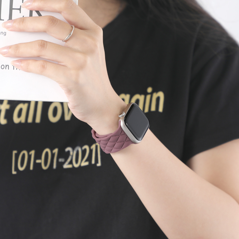 iWatchi kellarihm Apple Watch S9 autole, joone tekstuuriga, s10/ULTRAL silikoonrihm liblikpandlaga 46