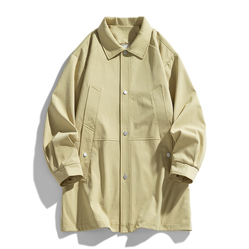 Pavasario ir rudens vidutinio ilgio švarkas, laisvas vyriškas lietpaltis, laisvalaikio, plius dydžio švarkas, naujas universalus vyriškas japoniško stiliaus švarkas