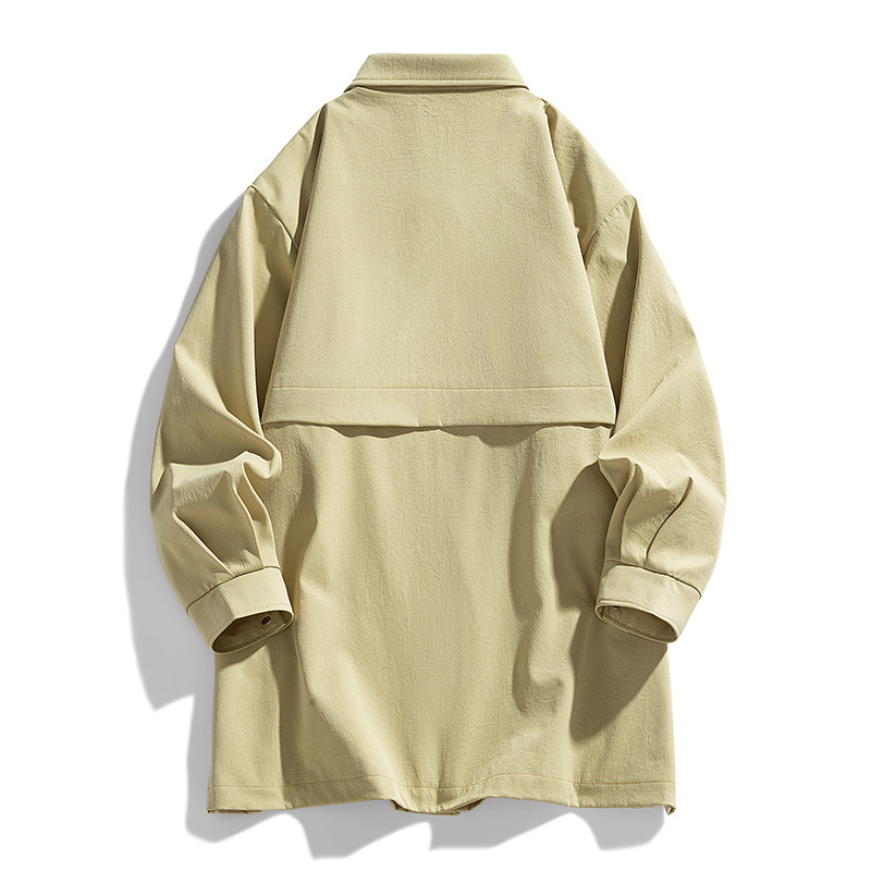 Pavasario ir rudens vidutinio ilgio švarkas, laisvas vyriškas lietpaltis, laisvalaikio, plius dydžio švarkas, naujas universalus vyriškas japoniško stiliaus švarkas