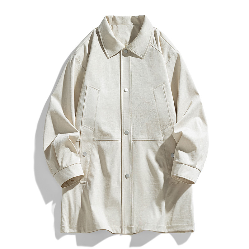 Pavasario ir rudens vidutinio ilgio švarkas, laisvas vyriškas lietpaltis, laisvalaikio, plius dydžio švarkas, naujas universalus vyriškas japoniško stiliaus švarkas