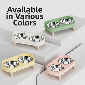 Μπολ για γάτες Κεραμικό διπλό μπολ Μπολ για σκύλους Μπολ από ανοξείδωτο ατσάλι Λεκάνη τροφής για γάτες Προστασία αυχενικής μοίρας της σπονδυλικής στήλης Αντιανατροπή Μπολ τροφής για γάτες και σκύλους Αντιπυρετικό Μπολ νερού