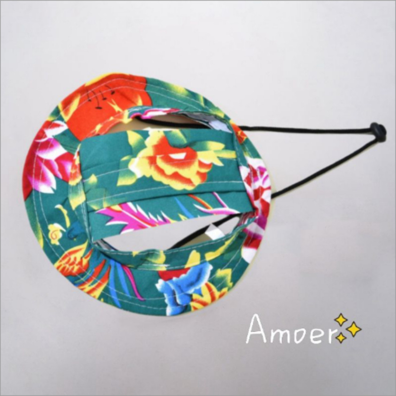 Шапка за кучета с открити уши, регулируема шапка за защита от слънце за външна употреба, шапка за рибар за малки и средни кучета Теди Корги