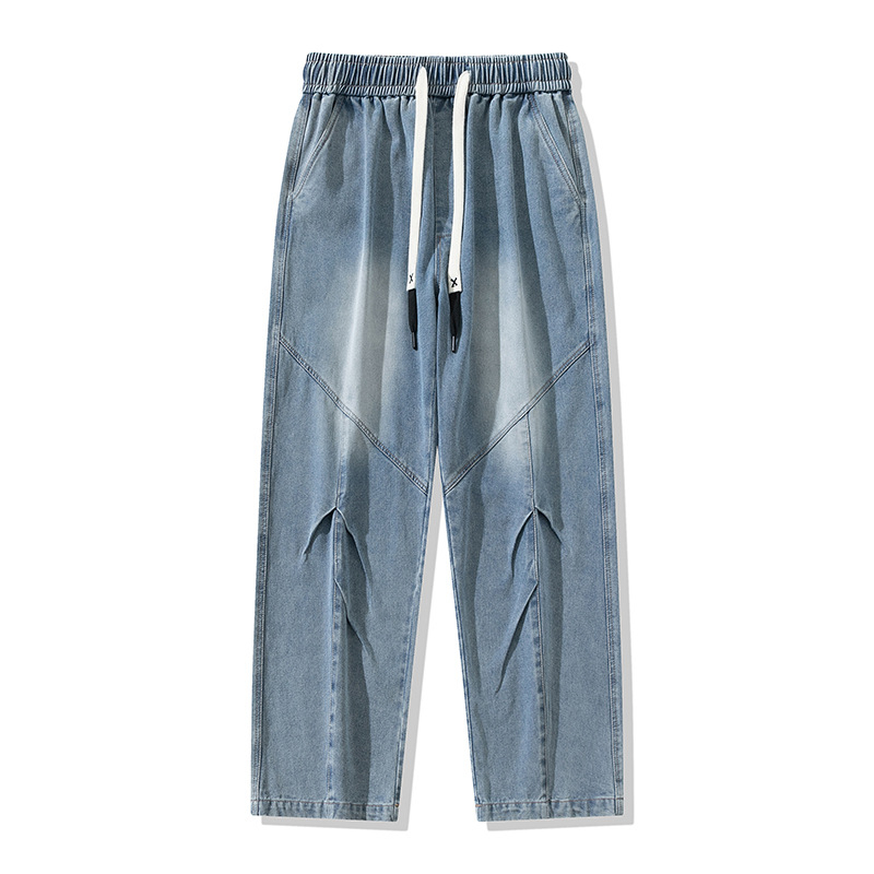 plus size amerikai széles szárú farmer férfi lezser új retró divatos márkájú egyenes szabású laza nadrág lezser nadrág