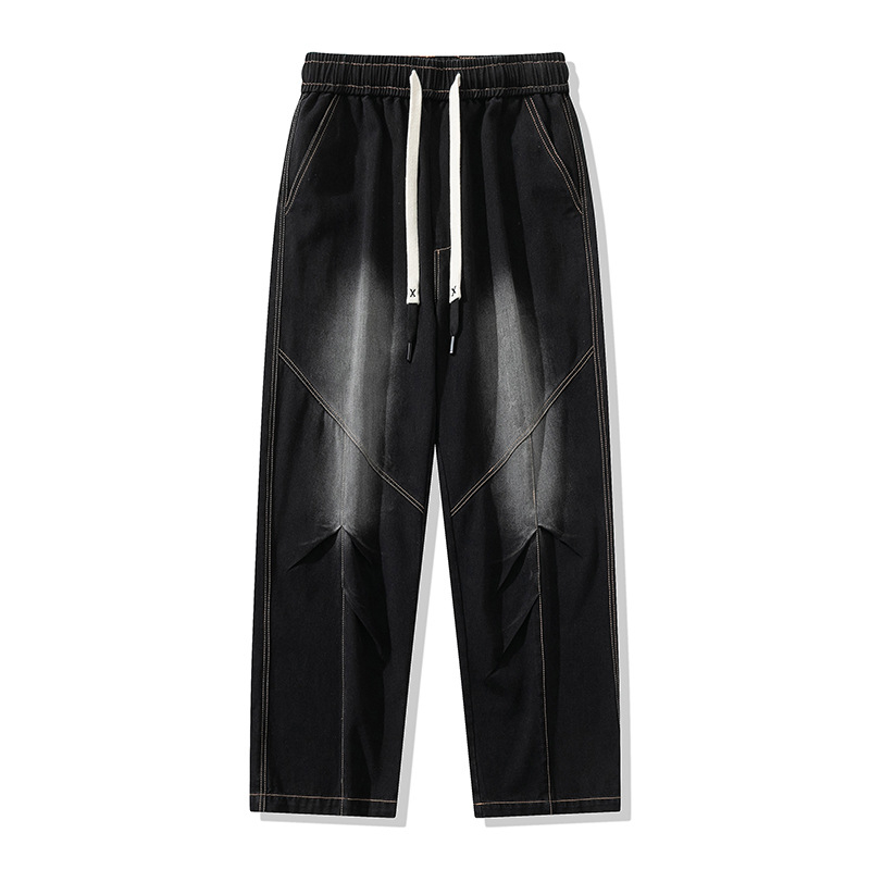 plus size amerikai széles szárú farmer férfi lezser új retró divatos márkájú egyenes szabású laza nadrág lezser nadrág